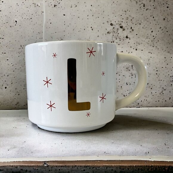 Threshold Target Holiday Mug Monogram With The Letter "L" Coffee Mug 14 Oz. - Picture 1 of 8